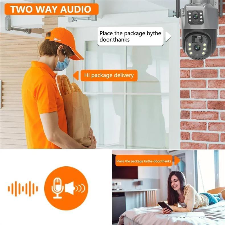 Gunball4g Solar camera HD night vision panoramic home use remote dual lens outdoor surveillance