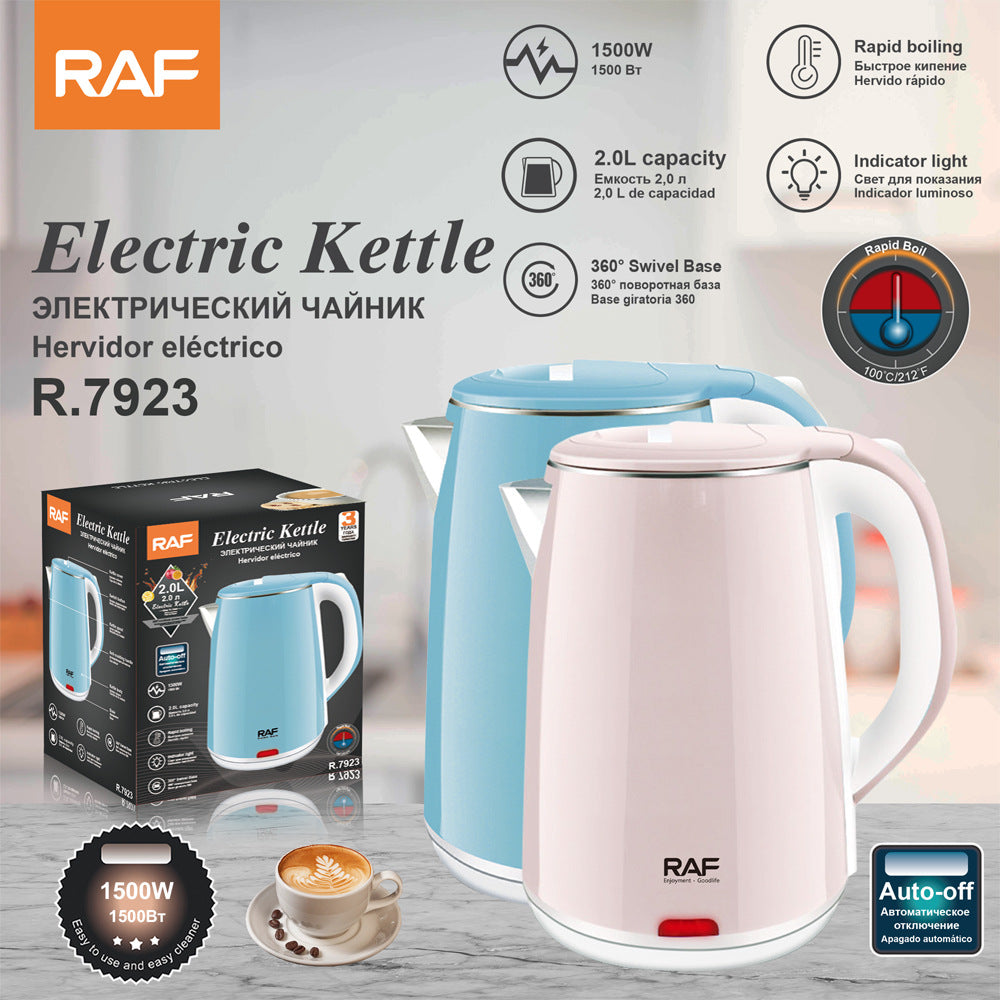 RAF European and American Standard Household Electric Kettle Large Capacity Fast Boiling Kettle Automatic Power-off Anti-dry Boiling Kettle2.3L7923