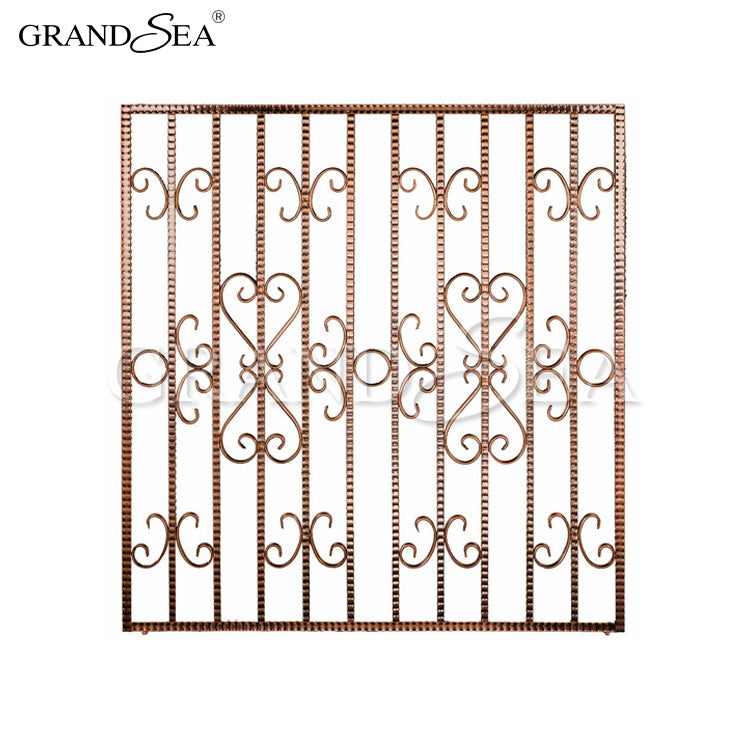 French Wrought Iron Modern Security House Window Grill Security bar