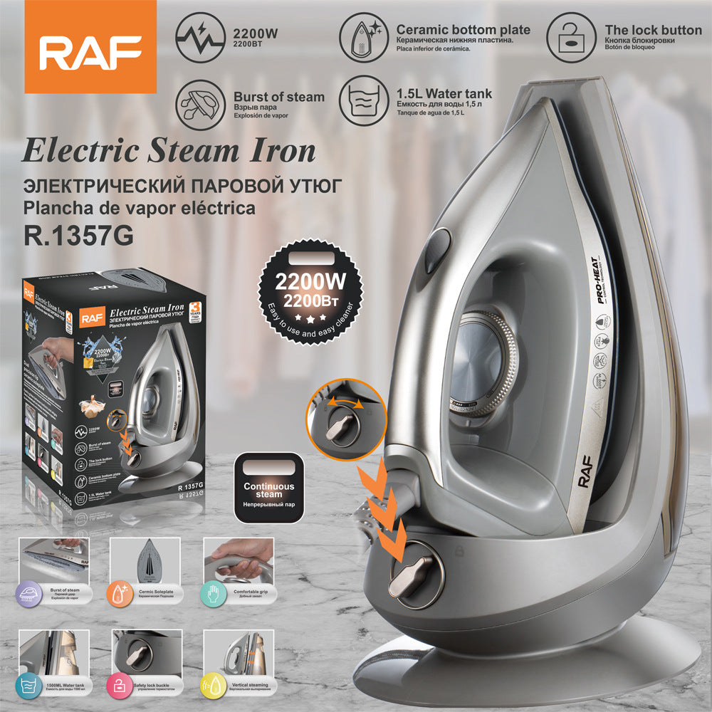 ＲＡＦ Ceramic Soleplate Steam Electric Iron Household Garment Steamer High-Power Industrial Boiler Iron1.5L