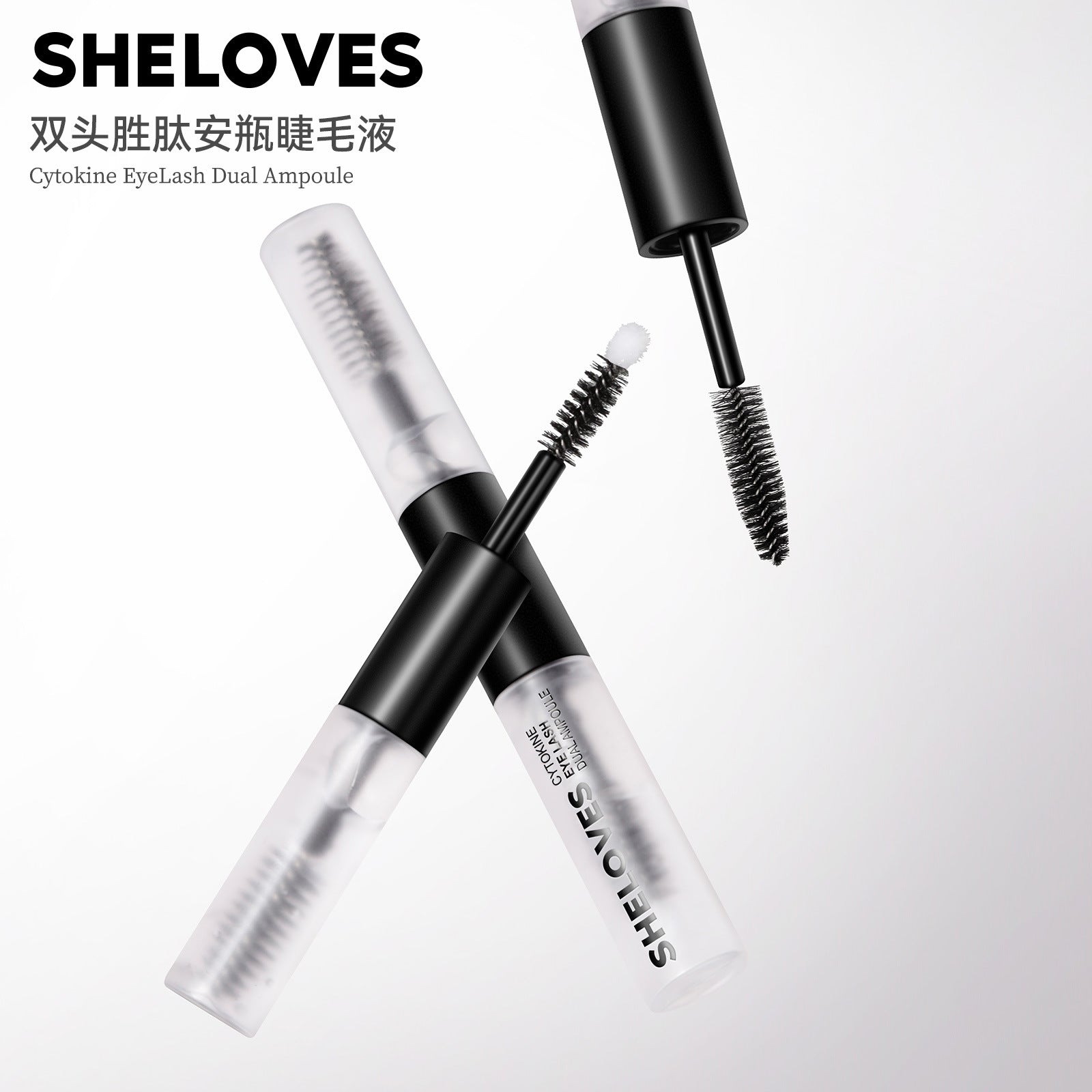 Exclusive Supply Double-ended Ampoule Peptide Eyelash Moisturizing Essence Curling Eyelashes Thick and Long Mascara