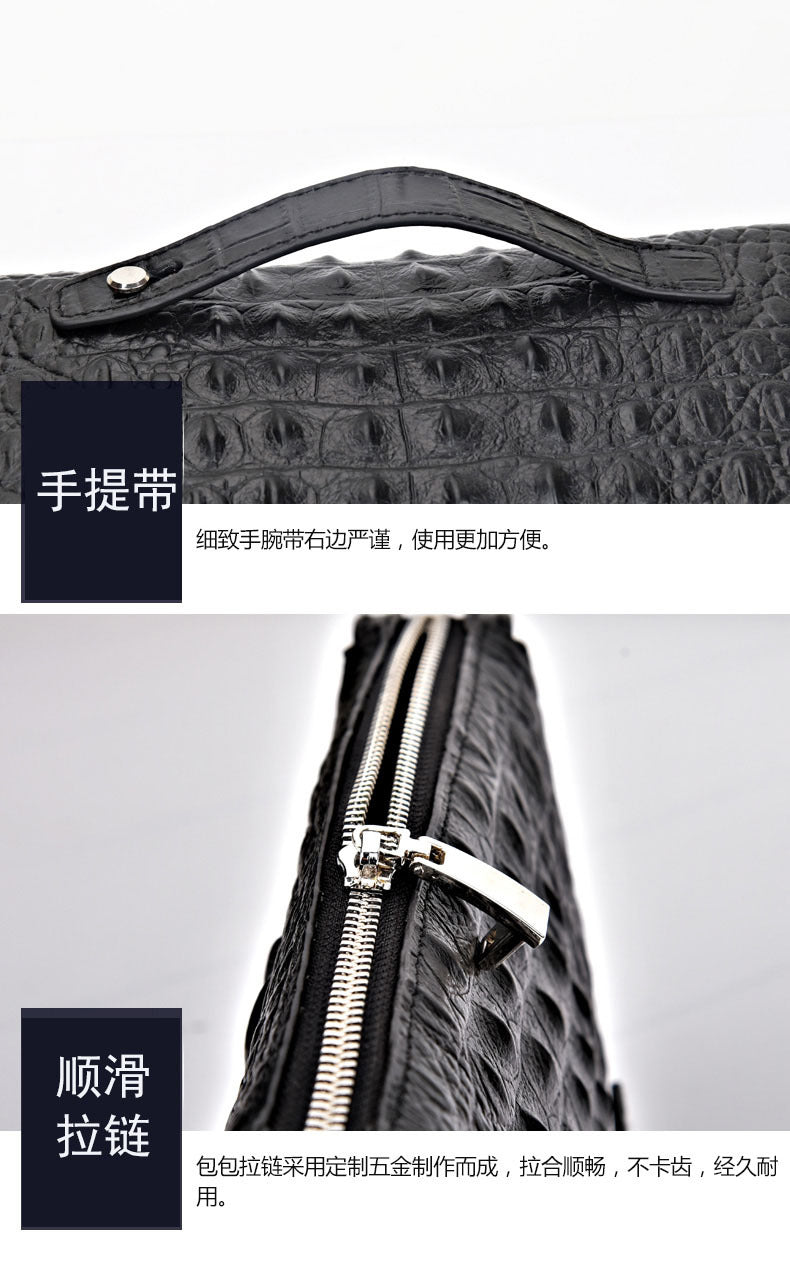 Wholesale New Men's Clutch Genuine Leather Men's Crocodile Pattern Clutch Men's Simple Anti-theft