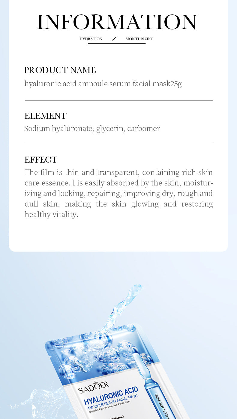 Ampoule Essence Mask SADOER Hyaluronic Acid Hydrating Vitamin C Moisturizing  Wholesale