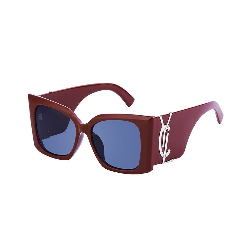 Yang Shulin Style Cat Eye Sunglasses for Women Fashion Large Frame Sunglasses High-end Sun Protection Glasses glasses