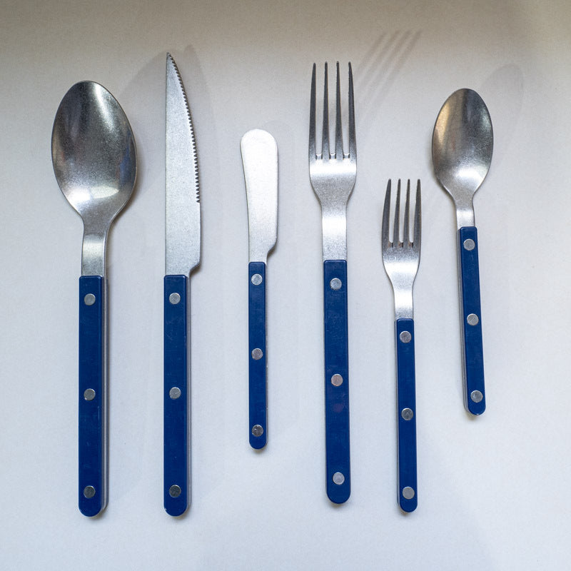 ins Western Dining Tableware ABS Rivet Handle Creative Korean Tableware Clip Handle304Stainless Steel Tableware Snowflake Distressed