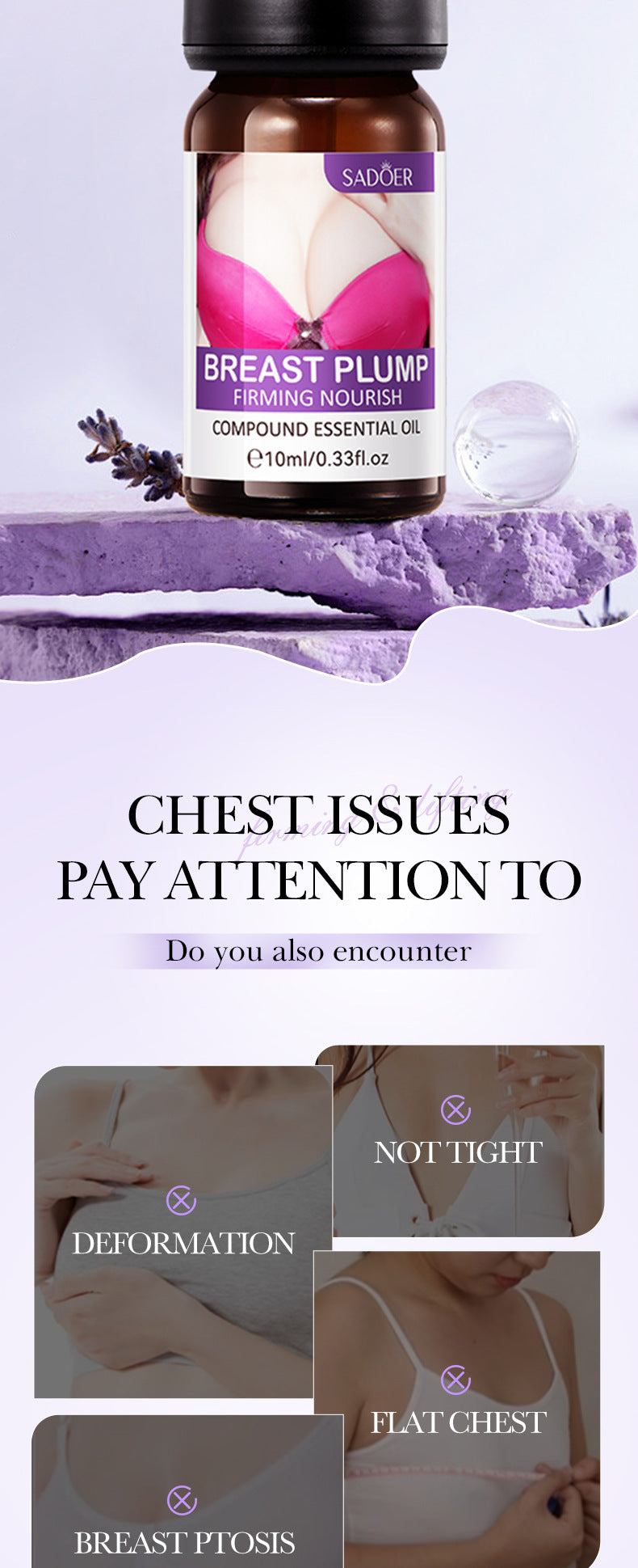 Feng Yun Beauty Breast Essential Oil SADOER Moisturizing, Firming, Nourishing Breast Care Essential Oil  Wholesale