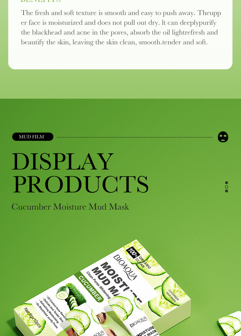 Cleansing Mask BIOAOUA Cucumber Pore Cleansing Smear-On Portable Mud Mask   Wholesale