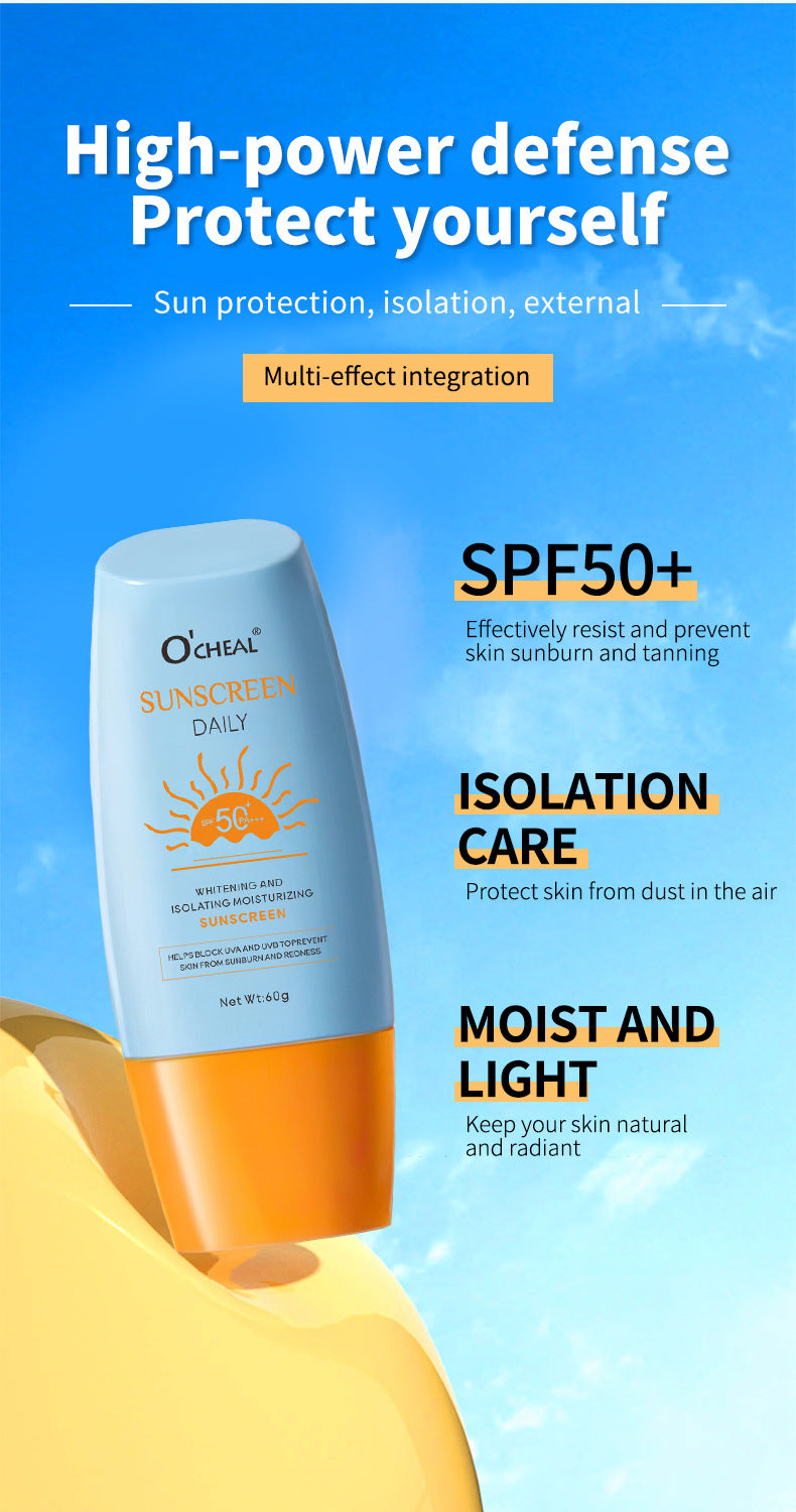 Whitening Sunscreen Cream Hot Sale on Thai E-commerce SPF50+No Makeup Moisturizing Cream60g Daily Beauty Makeup
