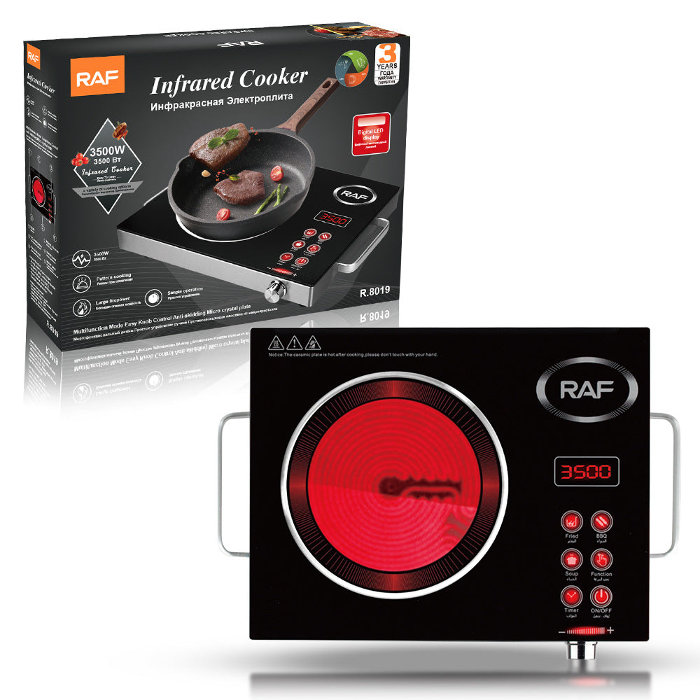 RAF European Standard Electric Ceramic Stove Household Multi-Functional High-Power Stir-Fry Hot Pot Light Wave Induction Cooker Countertop Electric Stove