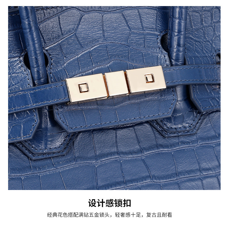 European and American New Style Platinum Bag Women Genuine Leather Handbag Fashion Women's Bag Crossbody Bag Niche Versatile Shoulder Bag Large Capacity