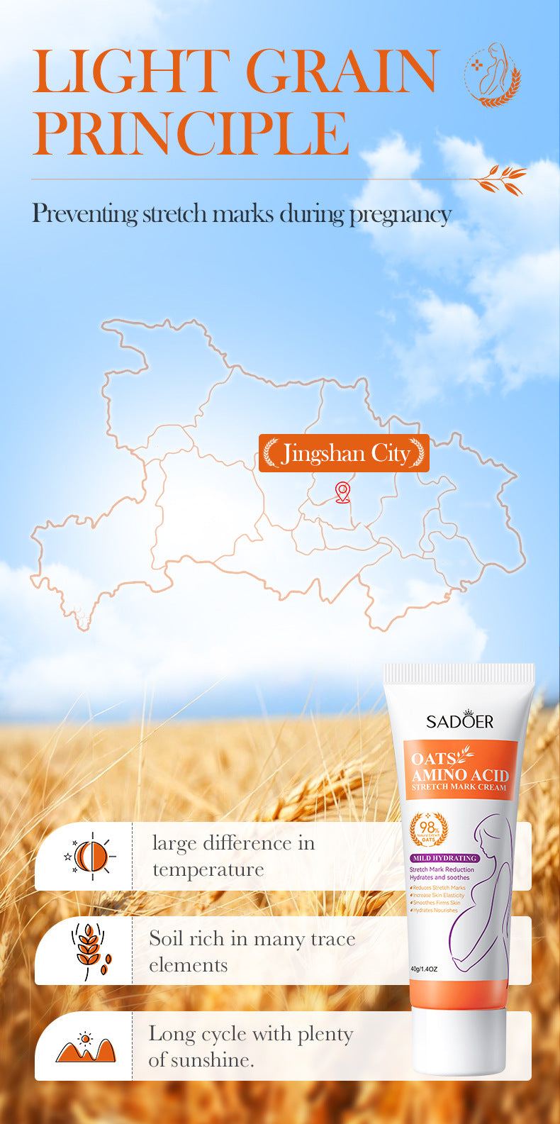 Oatmeal Moisturizing Cream40g  SADOER Mild and non-irritating skin care body lotion for  wholesale
