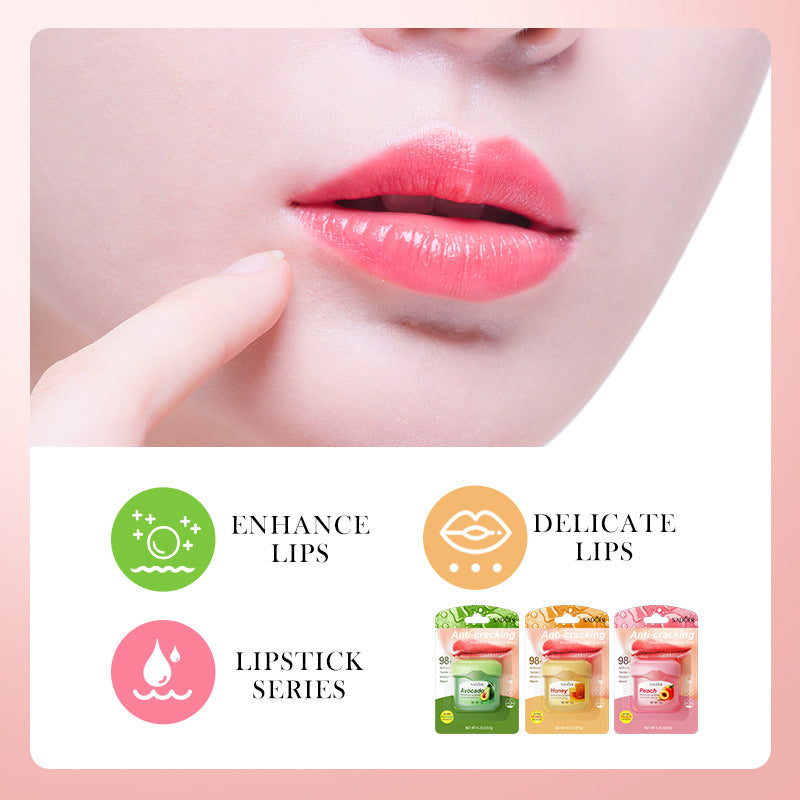Lip Balm SADOER Honey Hydrating Avocado Anti-Dry Crack Peach Lip Mask  Wholesale