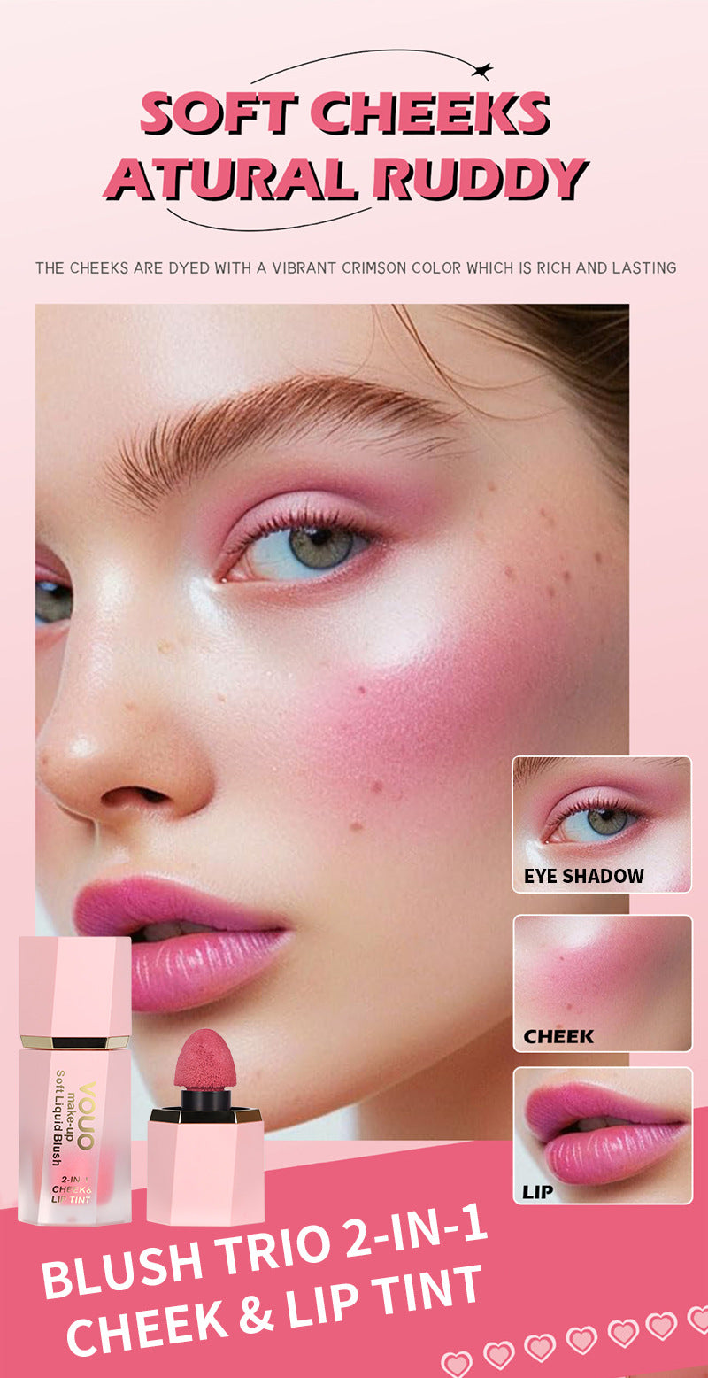 Printing logo Liquid Lip Glaze Lipstick Face Lip Cheek Multi-Functional Two-In-One Blush Four-Piece Set
