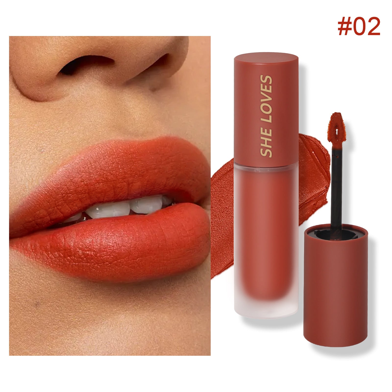 SHELOVES Light Mist Matte Lip Gloss10Color Non-Stick Cup Matte Lip Mud Liquid Lipstick