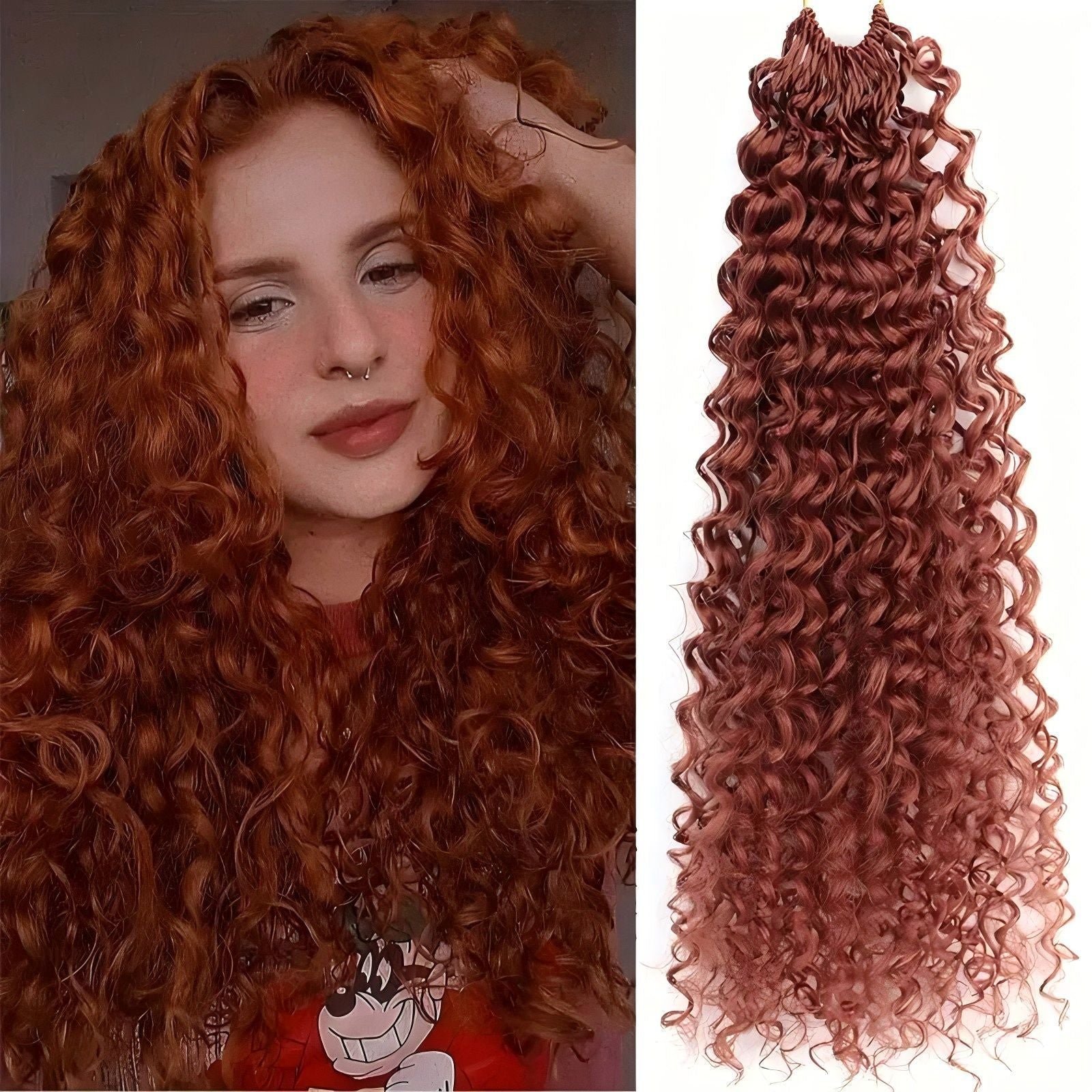 Chemical Fiber Wig MiniGOGOCrochetHair African Two-Strand Small Curl Braids Crochet Celebrity Style Long Curly Hair