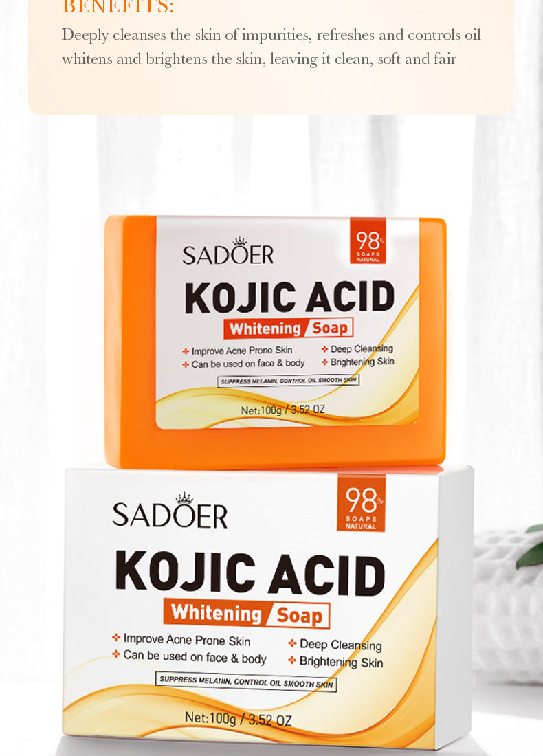 Kojic Acid Whitening Soap100g SADOER Clean Bathing Facial Soap Handmade Soap  Wholesale