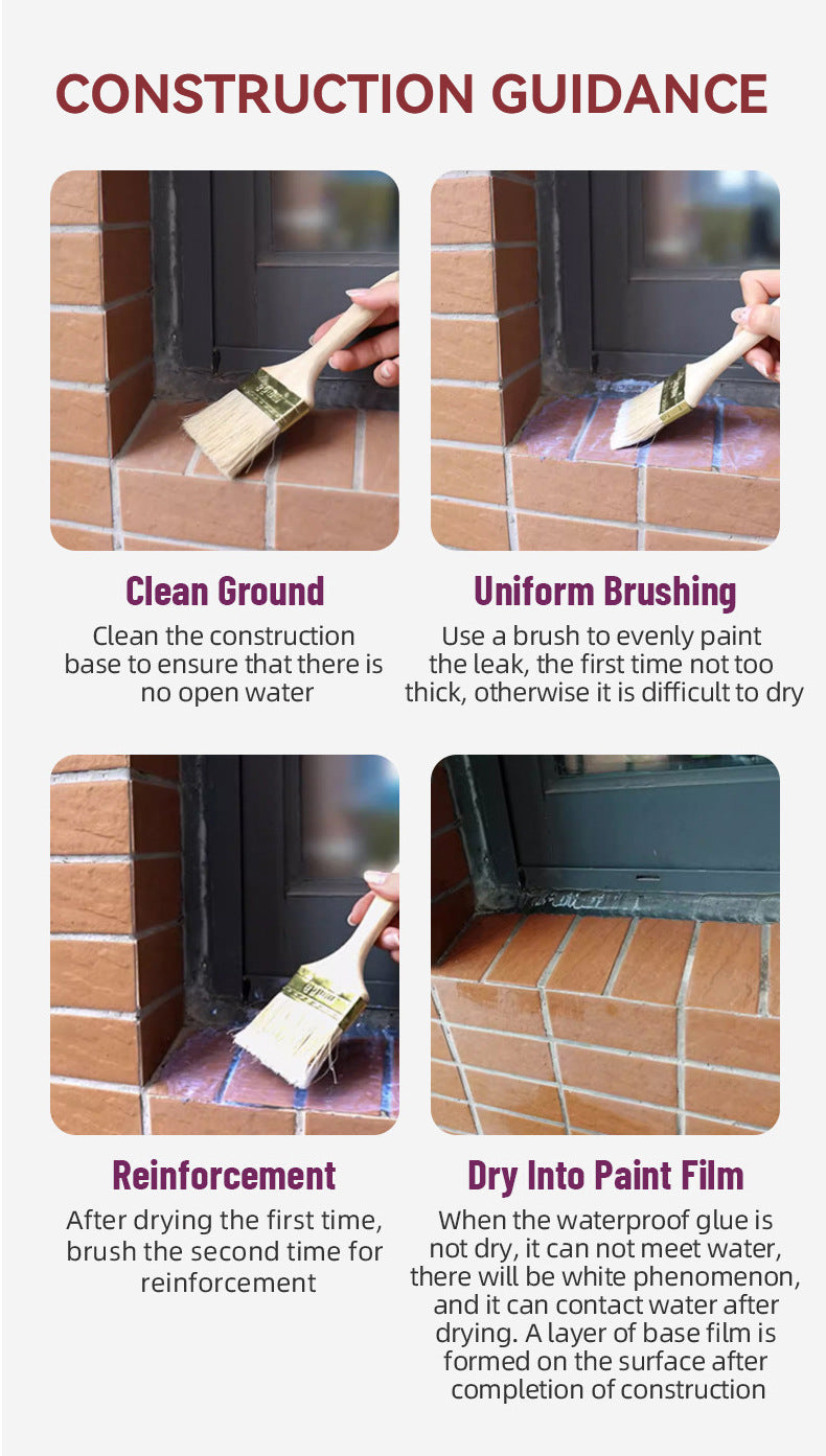 Transparent Waterproof Adhesive Exterior Wall Roof Bathroom Leak Repair Glue No Brick Breaking Floor Waterproof Coating Sealant
