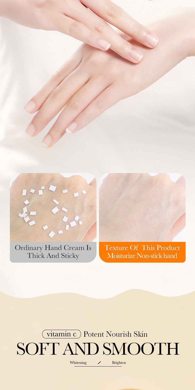 foreign trade BIOAOUA Vitamin C Whitening and Brightening Hand Cream Anti-Cracking Moisturizing Whitening Hand Cream Wholesale