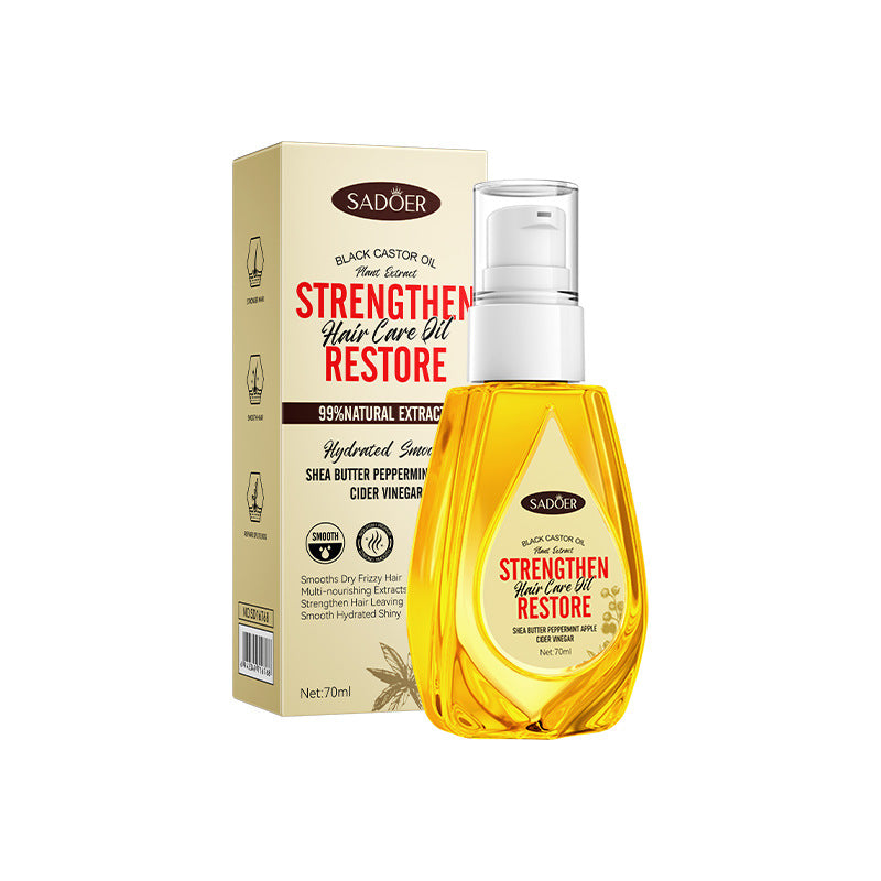 Black Castor Oil Hair Care Essential Oil SADOER Moisturizing and Smooth Hair Conditioner Cross-Border Wholesale