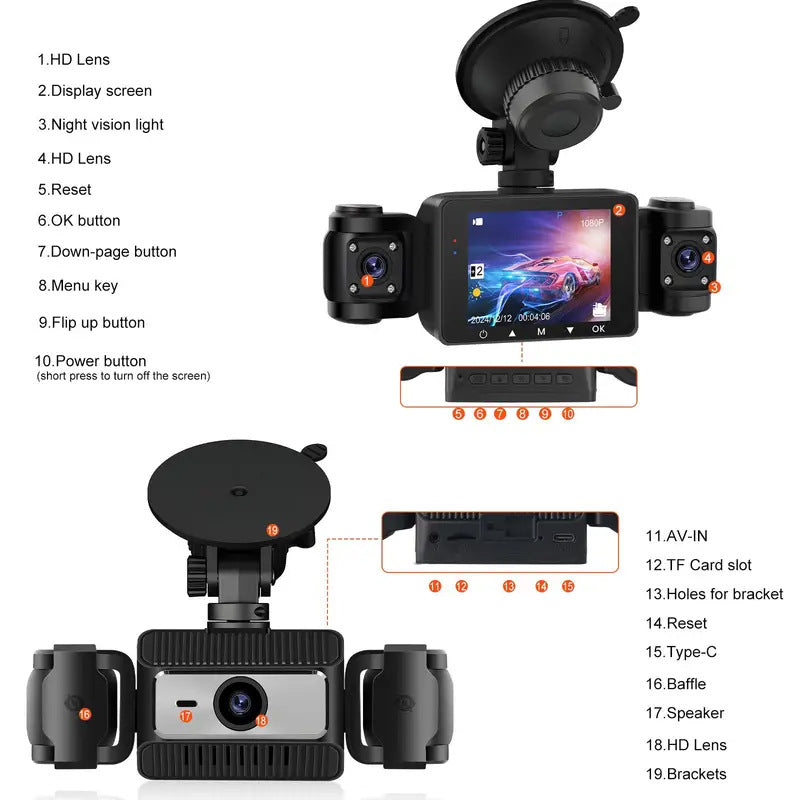 New S7Sanlu Dash Cam Private Model Car Camera Parking Monitoring HD Night Vision1080P