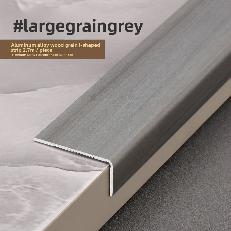 Aluminum alloy wood grain L Right-angle ultra-narrow wood flooring edge trim strip7Door threshold edging trim, wardrobe corner fastener strip
