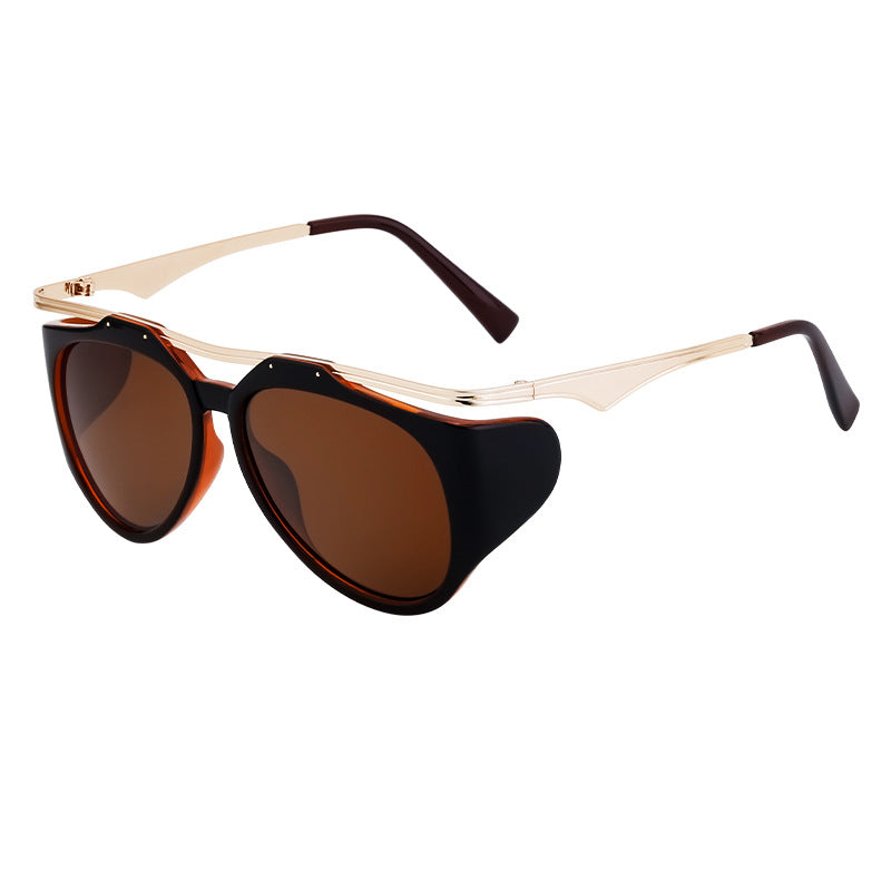 Europe and America INS Fashionable Sunglasses for Women, Irregular Cat Eye Sunglasses, Trendy Full Frame Sun Protection Glasses sunglasses