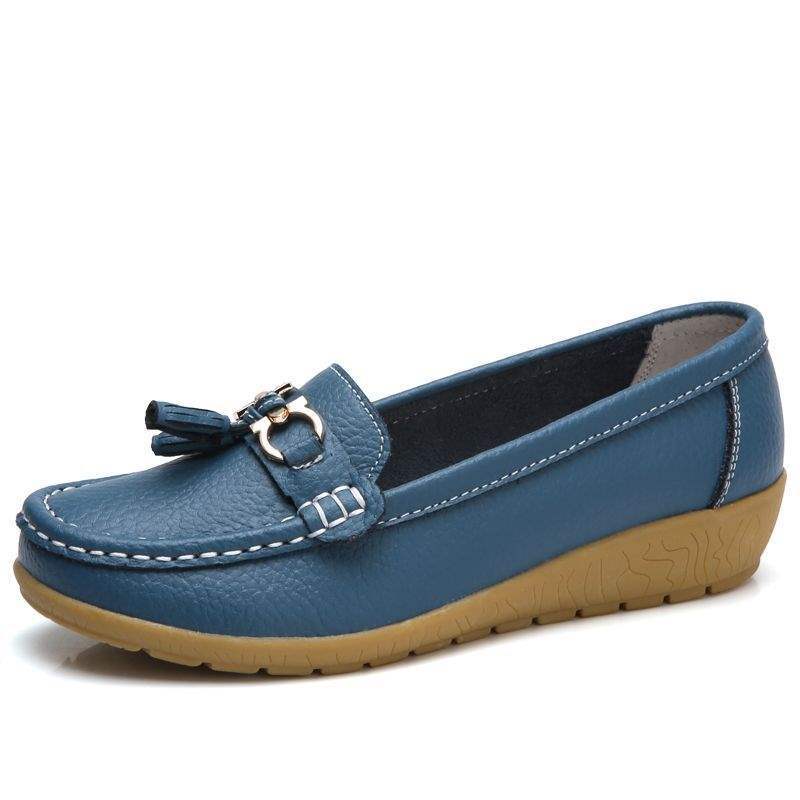 Women's Shoes Flat Soft Sole Thick Sole Loafers Thickened Nurse Shoes Rubber Sole Wedge Slip-On Women's Shoes