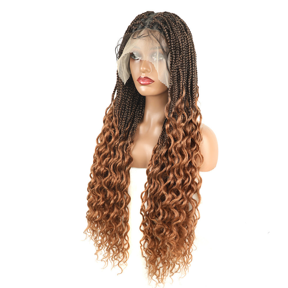 Women's Wig European and American Style Full Lace Three-Strand Braid Synthetic Hair Wig