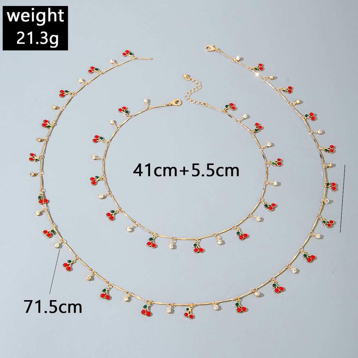 European and American Style Jewelry Light Luxury Imitation Pearl Cherry Necklace High-End Versatile Grass Multi-Layer Stacking Necklace Wholesale