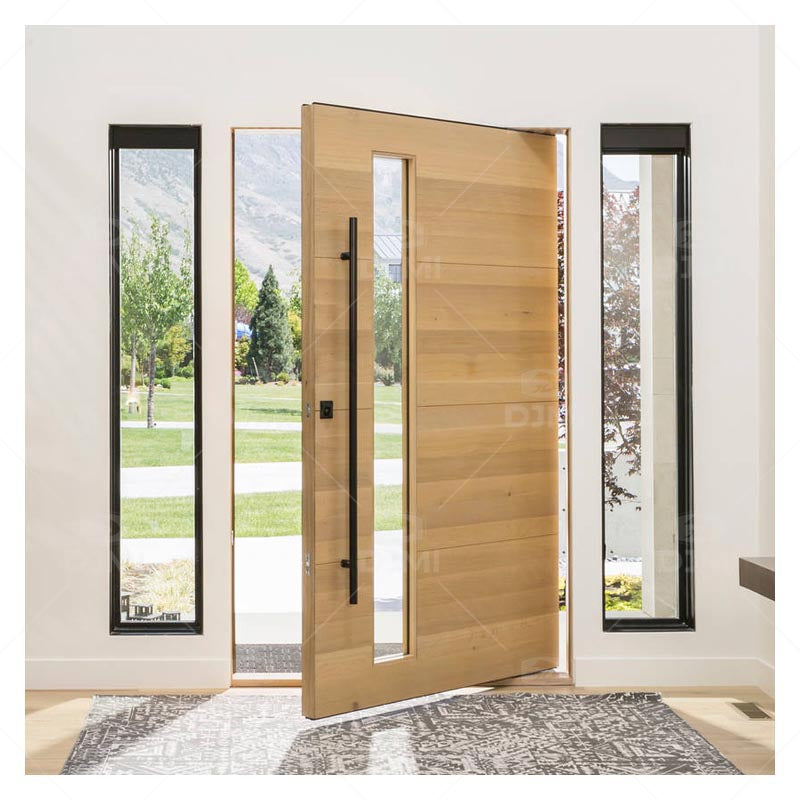 DJMI Newest High Quality Solid Wood Pivot Entry Door US Villa Customizable