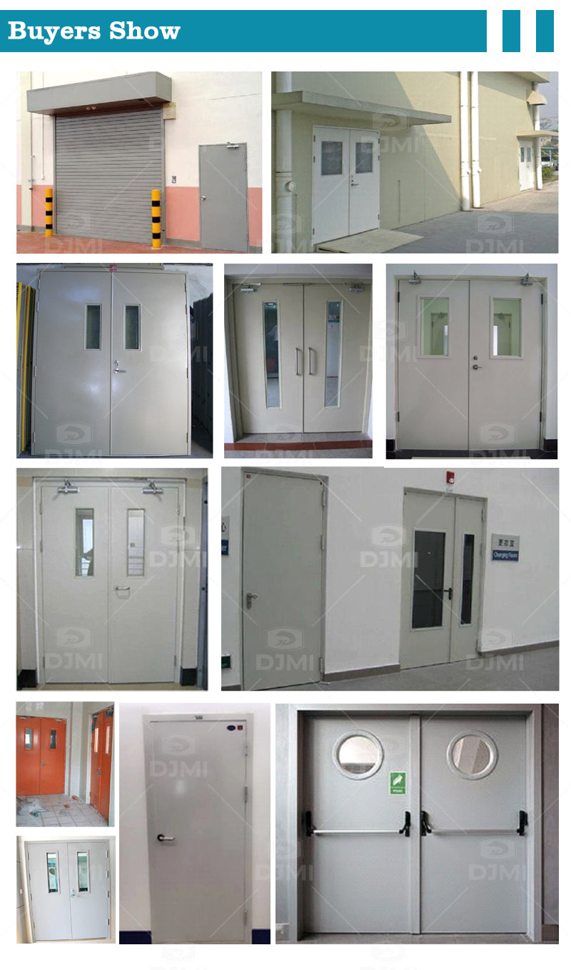 Cheap Price Fire Rated   With Stainless Steel Handle Single Leaf Security Fireproof Metal Door Certified Exit Gate Steel Door