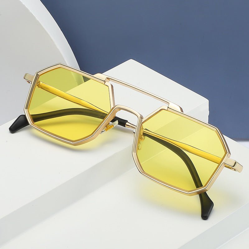 New European and American Steampunk Style Sunglasses for Men, Polygonal Small Frame Sunglasses for Women, Trendy sunglasses Wholesale