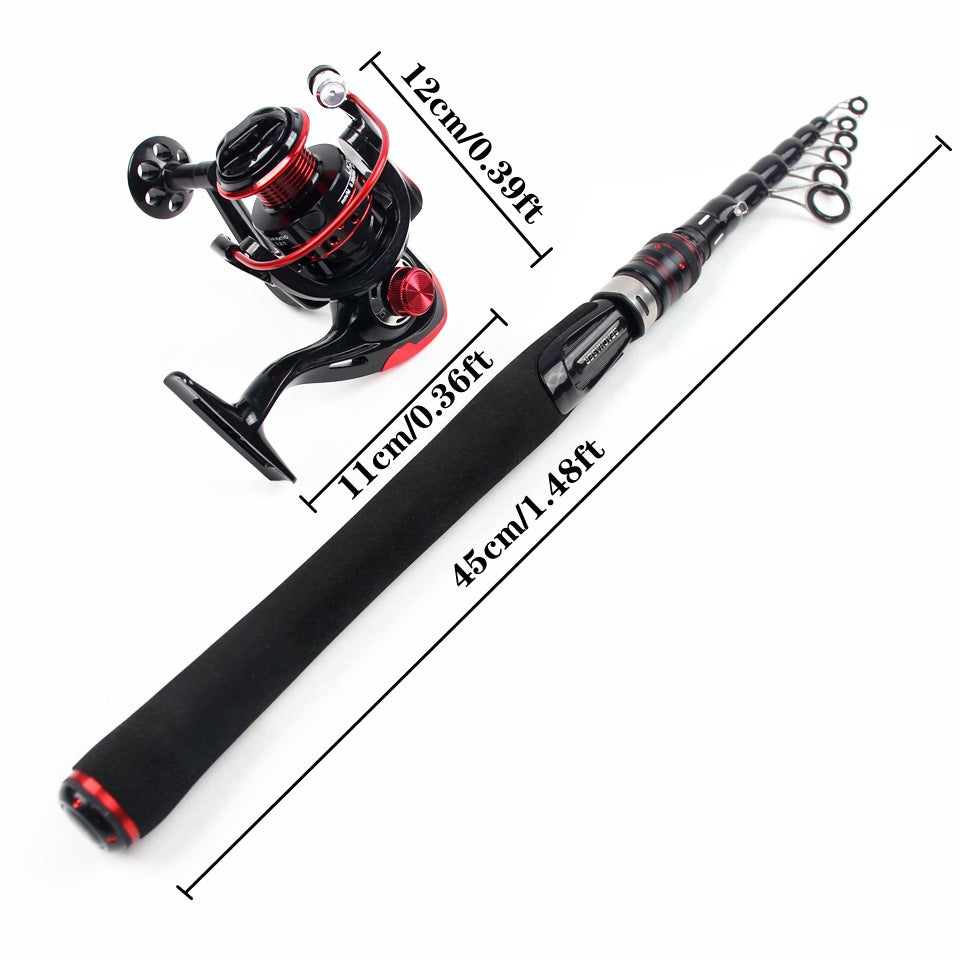 Ultra-short Portable Telescopic Lure Rod Carbon Short Sea Rod Retractable45Centimeter Fishing Gear Manufacturer Wholesale Fishing Rods