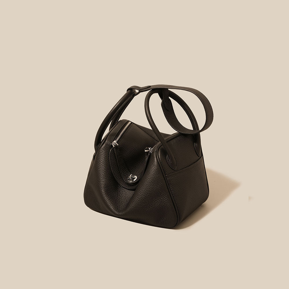 Doctor Genuine Leather Women's Bag2024Handheld Top Layer Cowhide Lychee Pattern Lindy Bag Single Shoulder Handbag Medicine Box Trendy