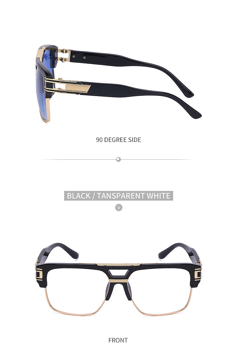 Glasses for Men Driving Special European and American Large Frame Sunglasses Men's High-end Sense Retro Trend Sunscreen Sunshade Full Frame Sunglasses