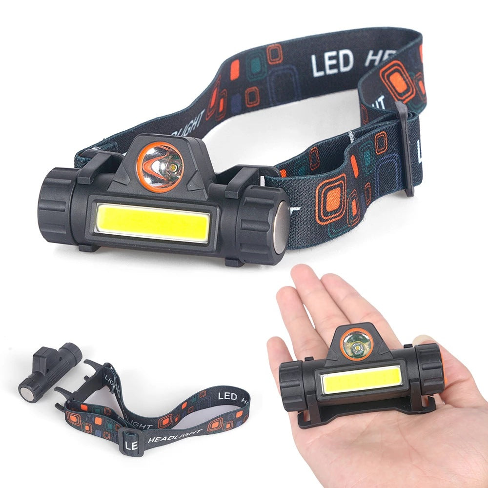 Multifunctional headlight strong light outdoor light night fishing light COB Miner's lamp USB Rechargeable Headlamp with Magnetic Work Head