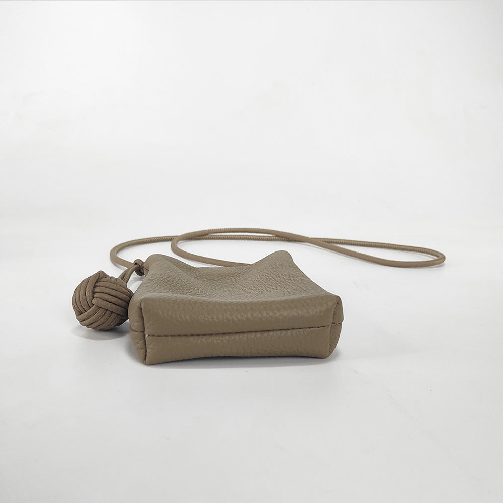 Mini Genuine Leather Phone Bag for Women togo Top Grain Leather Small Square Bag2025New Fashion Simple Versatile Crossbody Bag