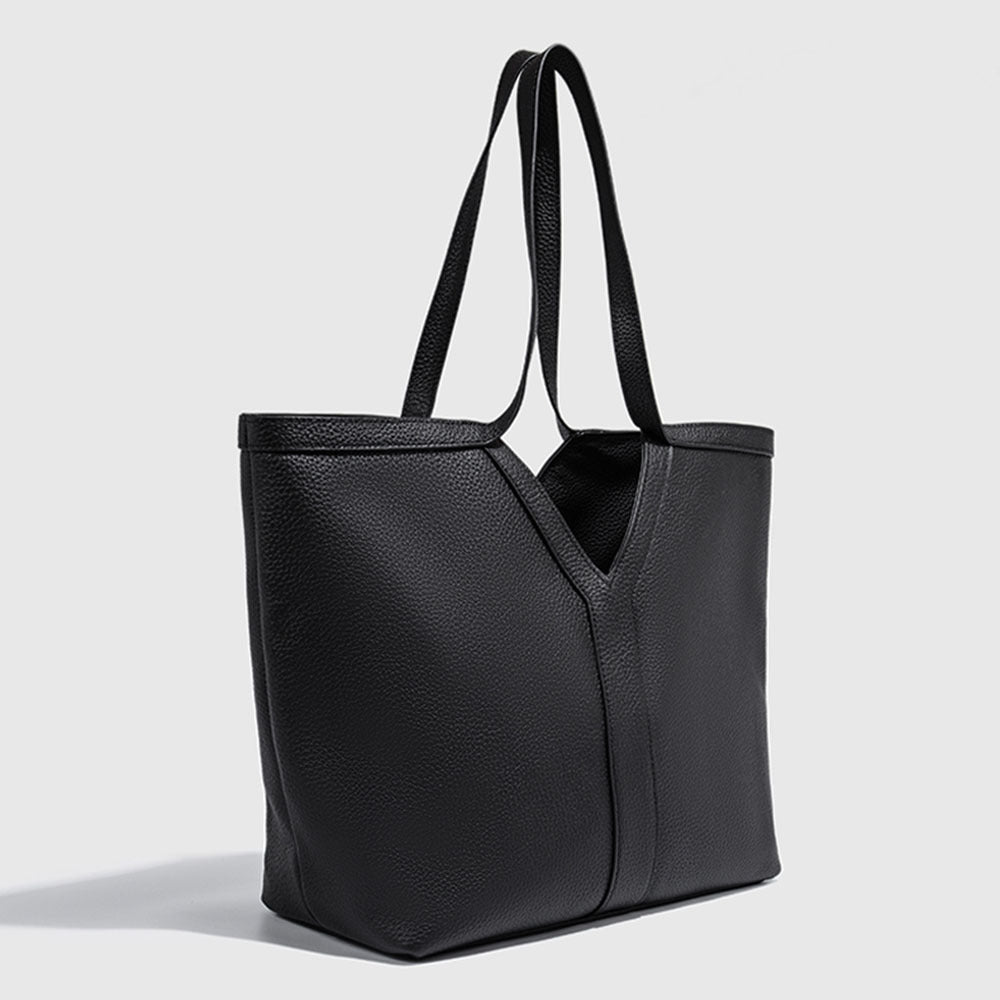 Autumn Winter New Genuine Leather Tote Bag Large Capacity Women's Bag Top Layer Cowhide Single Shoulder Commuter Underarm Bag