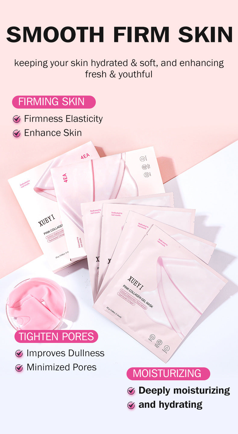 In Stock Pink Collagen Jelly Mask Elastic Moisturizing Firming Glass Glow Skin Night Mask