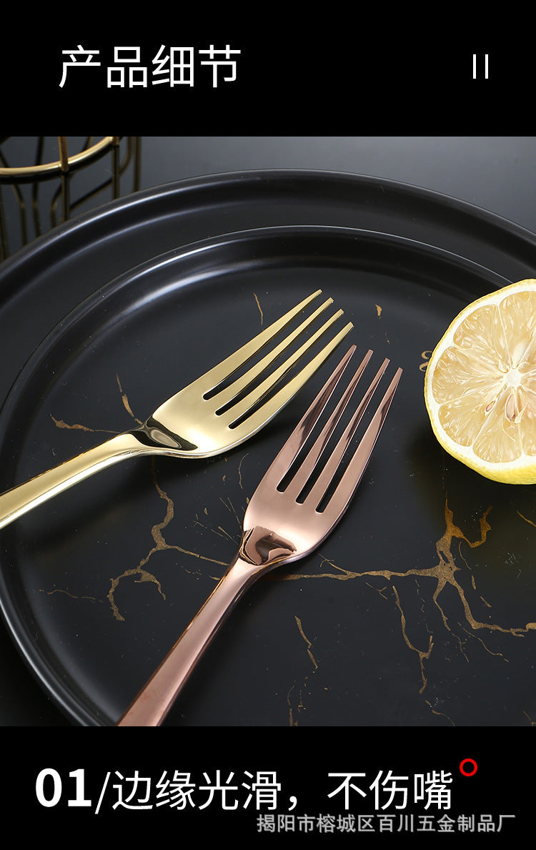 201Stainless Steel Knife Fork Spoon Heavy Moonlight Tableware Western Food Hotel Household Steak Knife Fork Dessert Spoon Wholesale