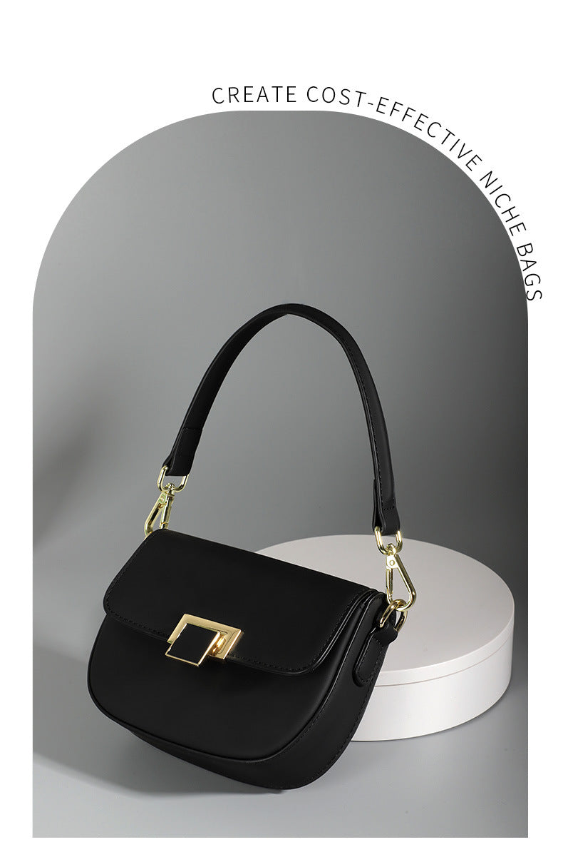 New Trendy Fashion Small Square Bag Niche Retro Underarm Bag Personality Stylish High-Quality Simple Crossbody Bag
