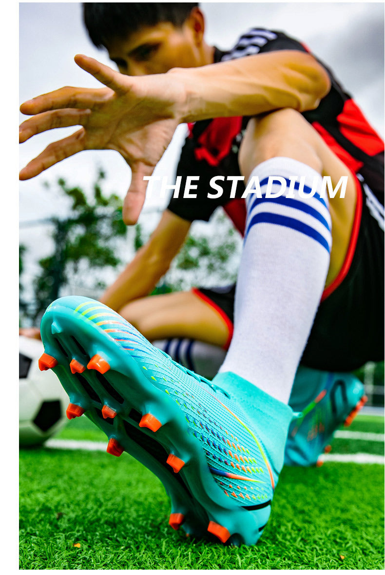 New football shoes for men and women AG Long Spike gold Competition Student Training Shoes Artificial Turf TF Wholesale of Broken Nails
