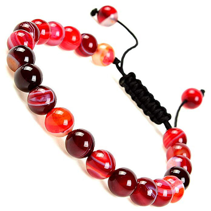 AliExpress Natural Tiger Eye Stone Bracelet Agate Couple Woven Bracelet Peacock Stone Woven Bracelet