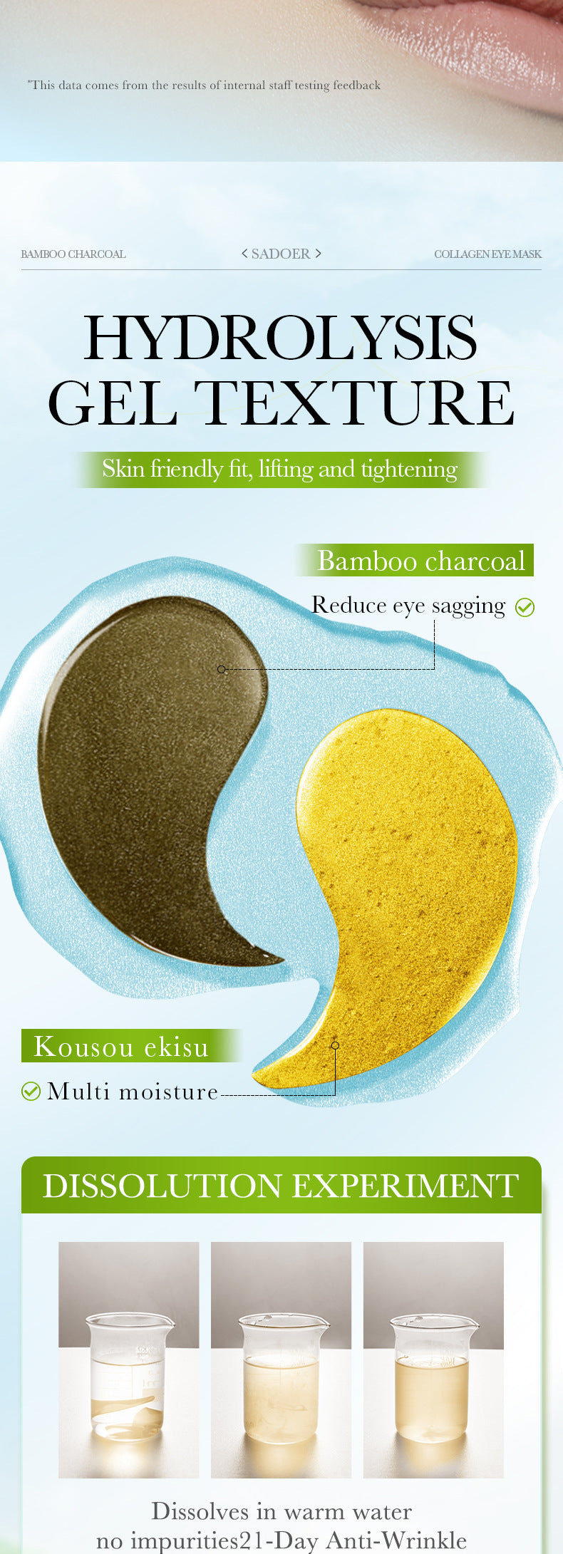 Lavender Collagen Eye Mask80gSADOER Firming and Moisturizing Eye Mask Patch  Wholesale