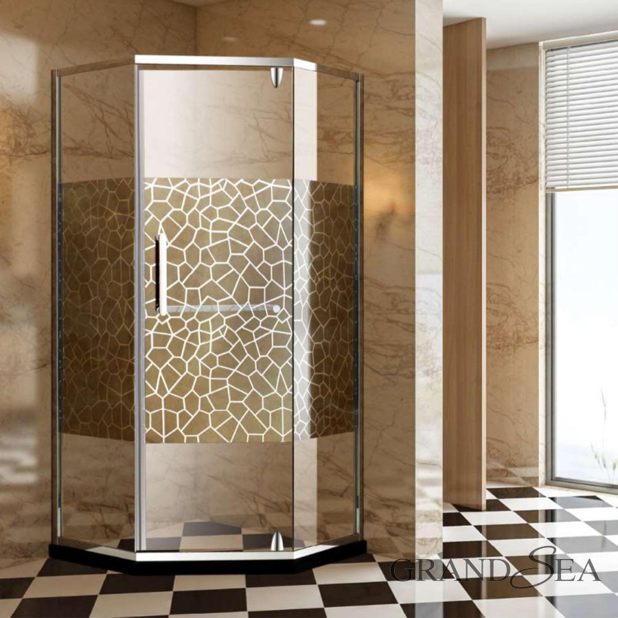 Normal Design 60x60 Aluminum Frame Glass Shower Door, Bathroom Sliding Glass Door