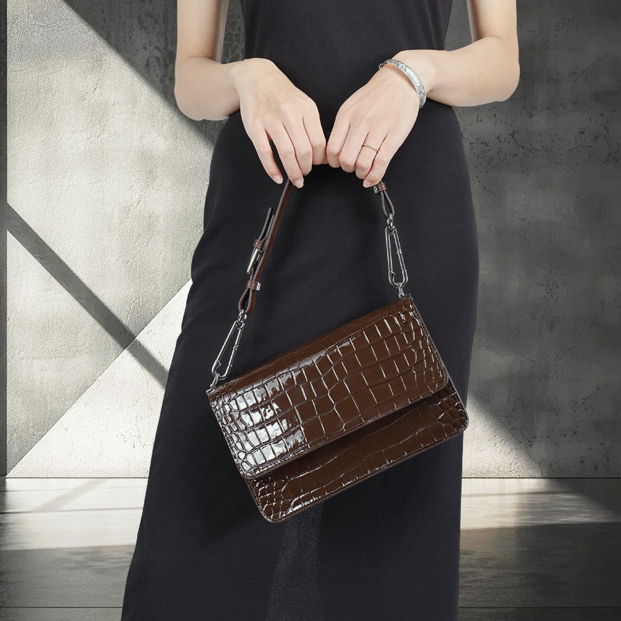 European and American Retro Trend Underarm Women's Bag Crocodile Pattern Single Shoulder Bag Versatile Fashion Crossbody Women's Bag