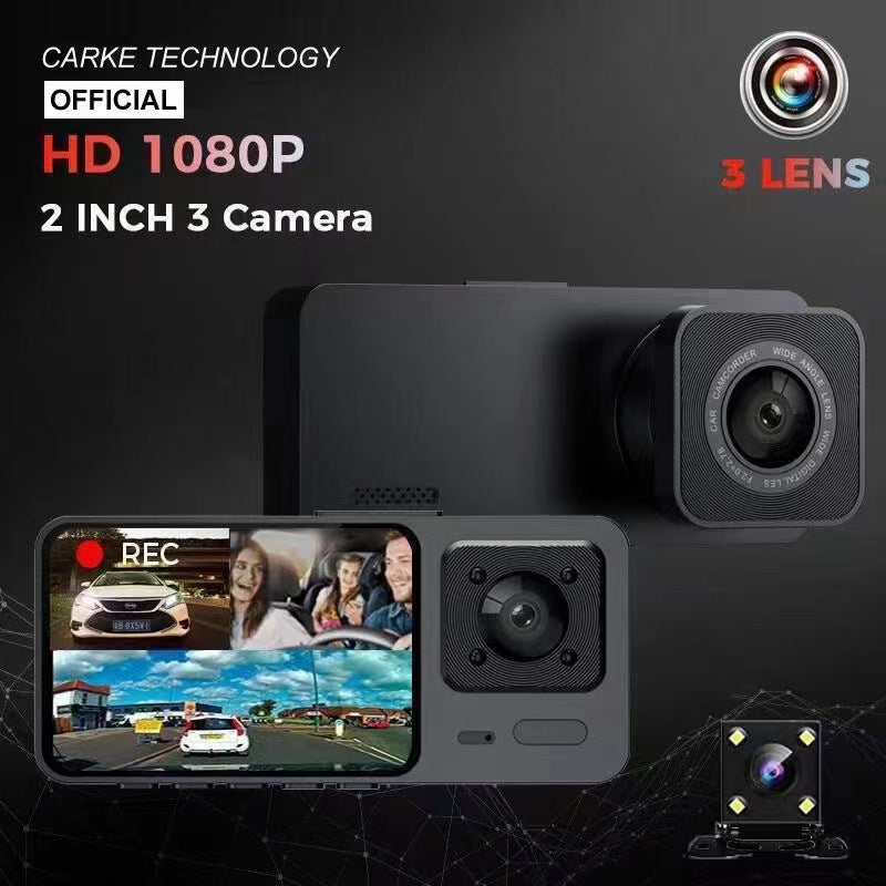 S10New Dash Cam2Inch IPS Hd1080P WIFI Three-Channel Recorder Cardvr