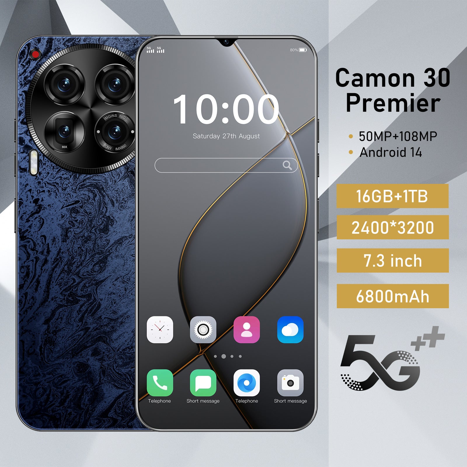 Smartphone Camon30 16+1T Android Phone7.3Inch Large Screen Shopee Compatible