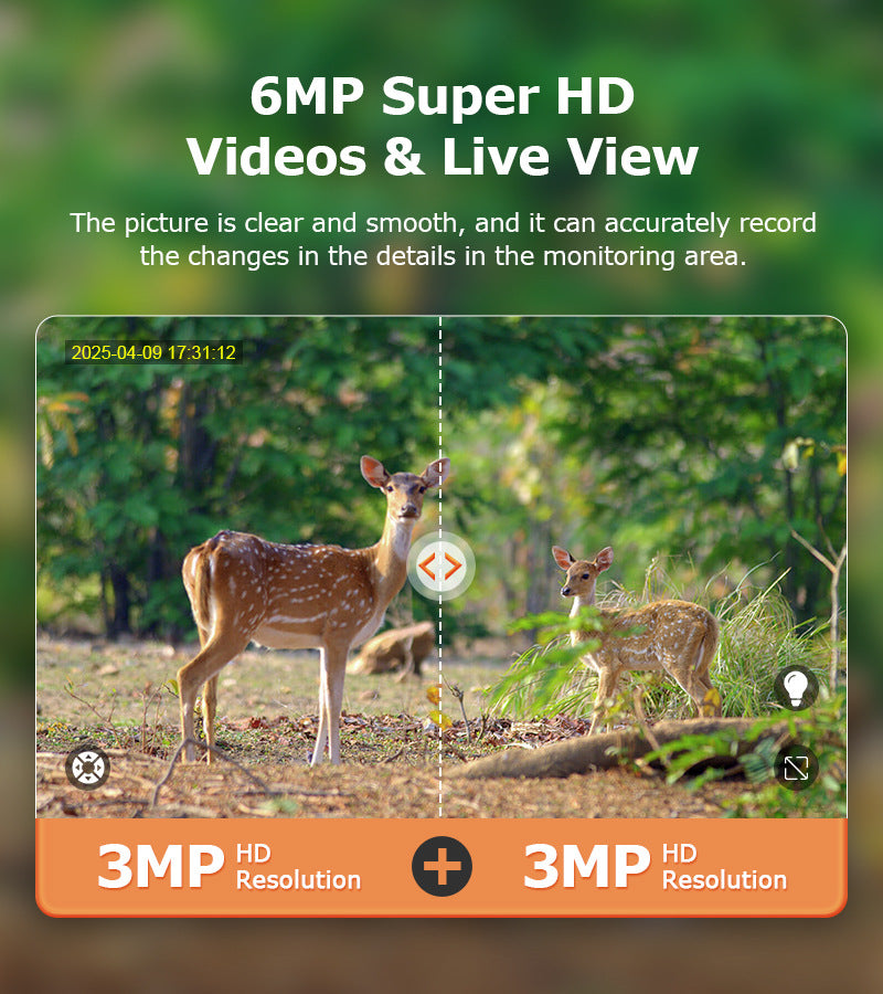 Specially designed for Solar Surveillance Cameras6MP High Definition Dual Screen4G Outdoor Waterproof Camera New Camouflage