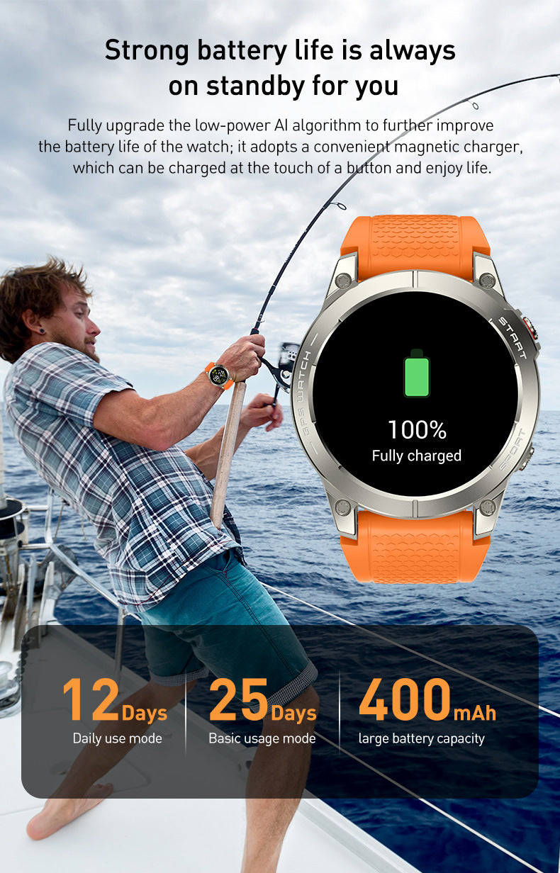 S53Smart Watch1.43inch Bluetooth Call Heart Rate Monitor Pedometer Sleep Monitor GPS Beidou Positioning Three-Proof Sports